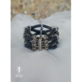 Apyrankė ir auskarai “Grey and silver”