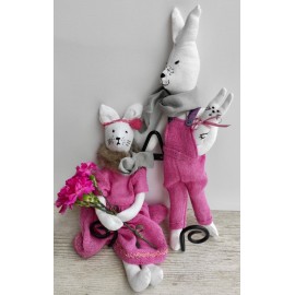 Rankų darbo žaislai - Zuikių šeimyna