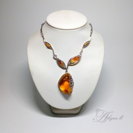 Vienetinė sidabrinis koljė su gintaru - 1994