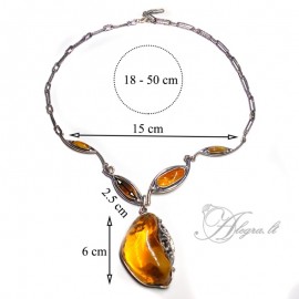 Vienetinė sidabrinis koljė su gintaru - 1994