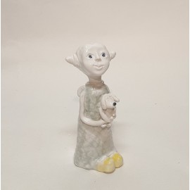 Angelas su šuniuku Angelas su šuniuku