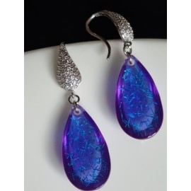 Auskarai Hyacintho Purpura - auskarai mėlyni blizgantys