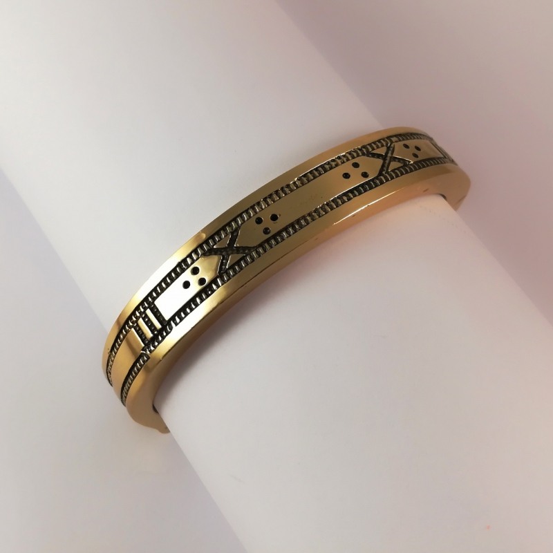 Žalvarinė etnografinės apyrankės su stilizuotų gyvūnų galvomis - 2276