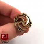 Žalvarinė segė MAŽOJI ŽALČIŲ SVASTIKA - 2738