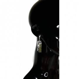 Sidabriniai auskarai su serpentinu - 3190(pora)