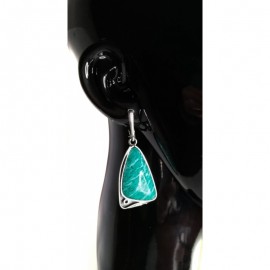 Sidabriniai auskarai su amazonitu (pora) - 3208