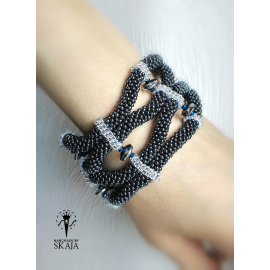 Apyrankė ir auskarai “Grey and silver”