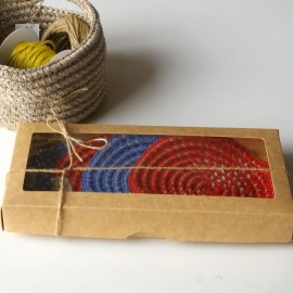 Lininių mažų padėkliukų komplektas Lininių mažų padėkliukų komplektas