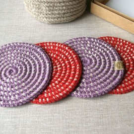 Mažų lininių padėkliukų komplektas Mažų lininių padėkliukų komplektas