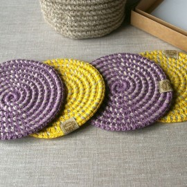 Mažų lininių padėkliukų komplektas Mažų lininių padėkliukų komplektas