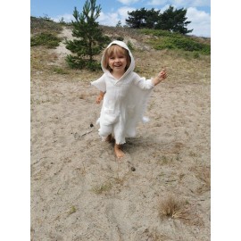 Vaikiškas  baltas lininis pončas 