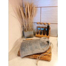 Lininis maišelis duonai ir pirkiniams