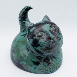 Keramikinis katinas, žalias