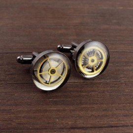 Steampunk stiliaus sąsagos su laikrodžių detalėmis