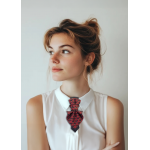 Kaklaraištis peteliškė varlytė žiogas moterims „BURGUNDIŠKAS DEIMANTAS II“