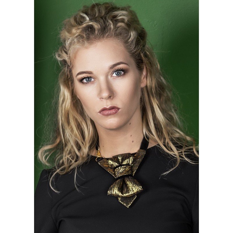 Kaklaraištis peteliškė varlytė žiogaitė "AUKSINĖ"  