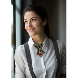 Kaklaraištis peteliškė varlytė žiogaitė "VIKTORIA" su metaliniu papildomu lankeliu