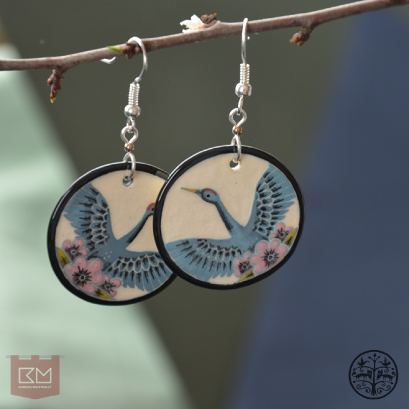 Auskarai "Gervės ir pavasaris"