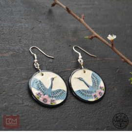 Auskarai "Gervės ir pavasaris"