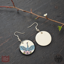 Auskarai "Gervės ir pavasaris"