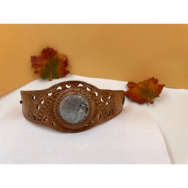 Apyrankė iš natūralios odos ir agato akmens Apyrankė iš natūralios odos ir agato akmens
