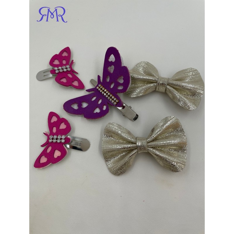 "Drugeliai" Plaukų segtukai ir gumytės į plaukus iš natūralios odos (6 vnt.) "Drugeliai" Plaukų segtukai ir gumytės į plaukus iš natūralios odos (6 vnt.)