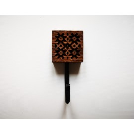 Ąžuolinis Etno stiliaus rūbų kabliukas, mažas, 3 vnt.