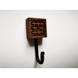 Ąžuolinis Etno stiliaus rūbų kabliukas, mažas, 3 vnt.