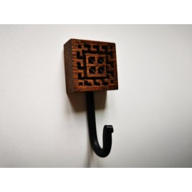 Ąžuolinis Etno stiliaus rūbų kabliukas, mažas, 3 vnt.