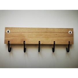 Moderni ąžuolinė rūbų kabykla DRYŽIAI, šviesi