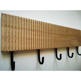 Moderni ąžuolinė rūbų kabykla DRYŽIAI, šviesi