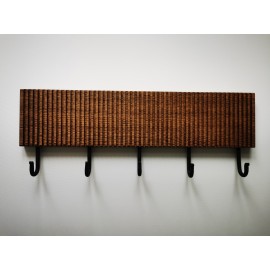 Moderni ąžuolinė rūbų kabykla DRYŽIAI, tamsi