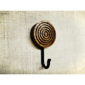 Modernios klasikos rūbų kabliukas iš ąžuolo Didelis Apskritimas, 3 vnt.