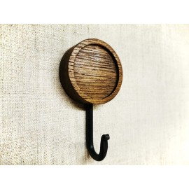 Modernios klasikos rūbų kabliukas iš ąžuolo Didelis Apskritimas, 3 vnt.