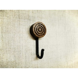 Modernios klasikos rūbų kabliukas iš ąžuolo Mažas Apskritimas, 3 vnt.