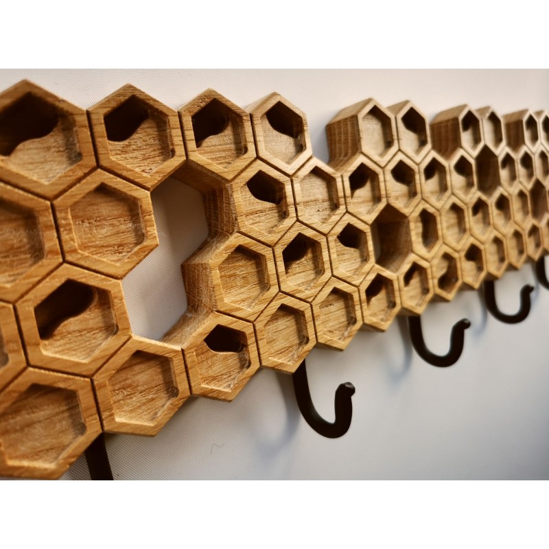 Ąžuolinė kabykla Korys su 3, 5 arba 7 kabliukais