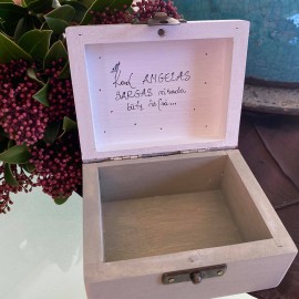 Dėžutė su piešiniu "ANGELAS SARGAS" (melsvas)