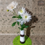 Akmens vaza. Iš marmuro skaldos ir kavos pupelių