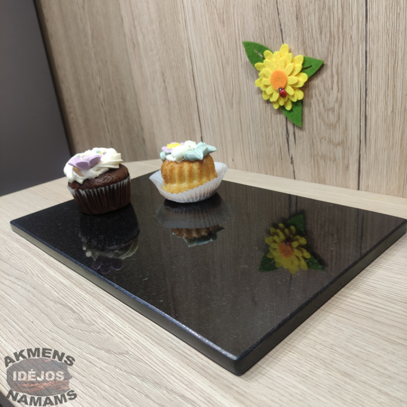 Akmeninė pjaustymo lentutė. Juodas granitas