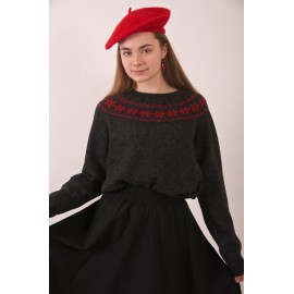 Merino vilnos megztukas "Raudonkepuraitė" Merino vilnos megztukas "Raudonkepuraitė"