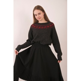 Merino vilnos megztukas "Raudonkepuraitė" Merino vilnos megztukas "Raudonkepuraitė"