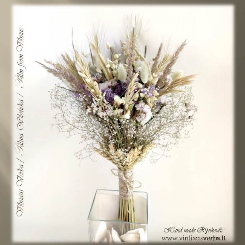 Džiovintų augalų kompozicija (violetinė-1)