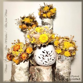 Džiovintų gėlių puokštė (geltona)