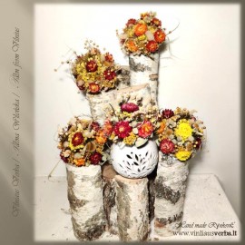 Džiovintų gėlių puokštė (raudona)