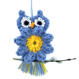 Velykinė dekoracija pelėda "Žibutė" and "kačiukų" šakelės Velykinė dekoracija pelėda "Žibutė" and "kačiukų" šakelės