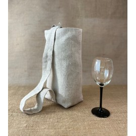 Lininis krepšys vynui ( 2 buteliams )