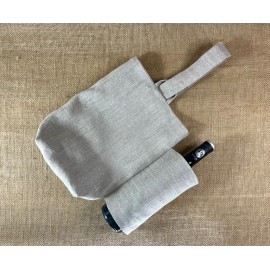 Lininis krepšys vynui  (1 buteliui  )