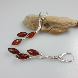 Auskarai ilgi rudi Gintariniai Auskarai Kalėdinė dovana Auskarai ilgi rudi Gintariniai Auskarai Kalėdinė dovana