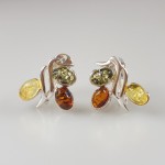 Auskarai gintariniai. Margi gintariniai auskariukai,  Dovana mamai