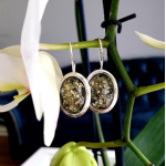 Auskarai. Gintariniai auskarai. Žalias natūralus gintaras. Sidabras 925.  Auskarai. Gintariniai auskarai. Žalias natūralus gintaras. Sidabras 925.